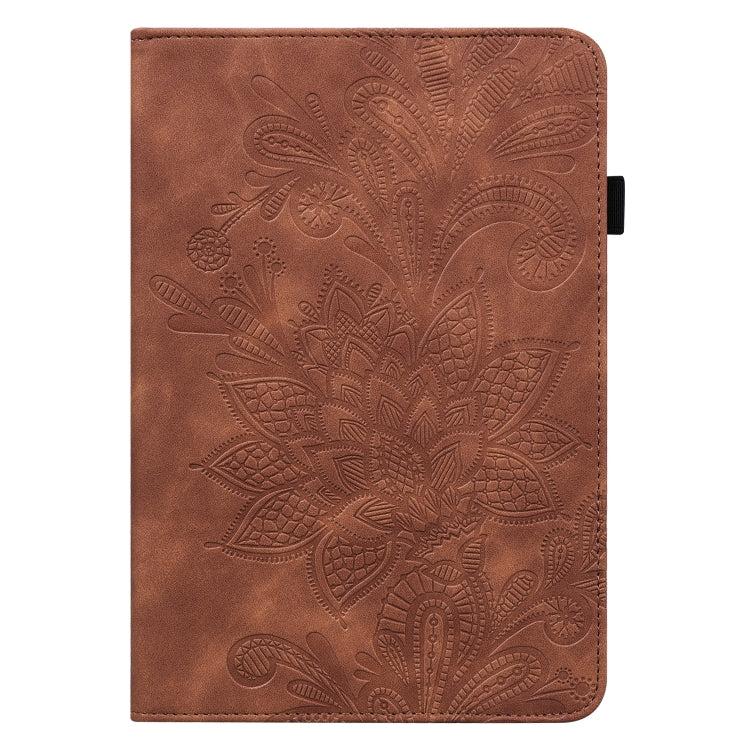 For OPPO Pad Air 2022 Lace Flower Embossing Pattern Leather Tablet Case(Brown)