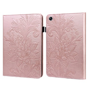 For OPPO Pad Air 2022 Lace Flower Embossing Pattern Leather Tablet Case(Pink)