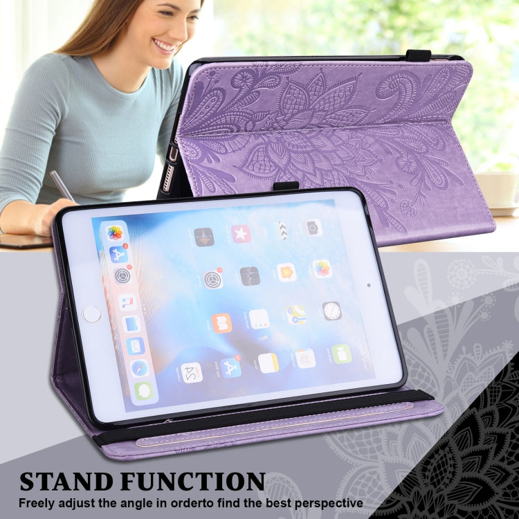 For Realme Pad X Lace Flower Embossing Pattern Leather Tablet Case(Purple)