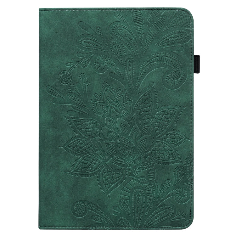 For Realme Pad X Lace Flower Embossing Pattern Leather Tablet Case(Green)