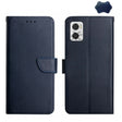 For Motorola Moto E22 4G Genuine Leather Fingerprint-proof Flip Phone Case(Blue) - Motorola Cases by PMC TechLife | Online Shopping South Africa | PMC TechLife | Buy Now Pay Later Mobicred