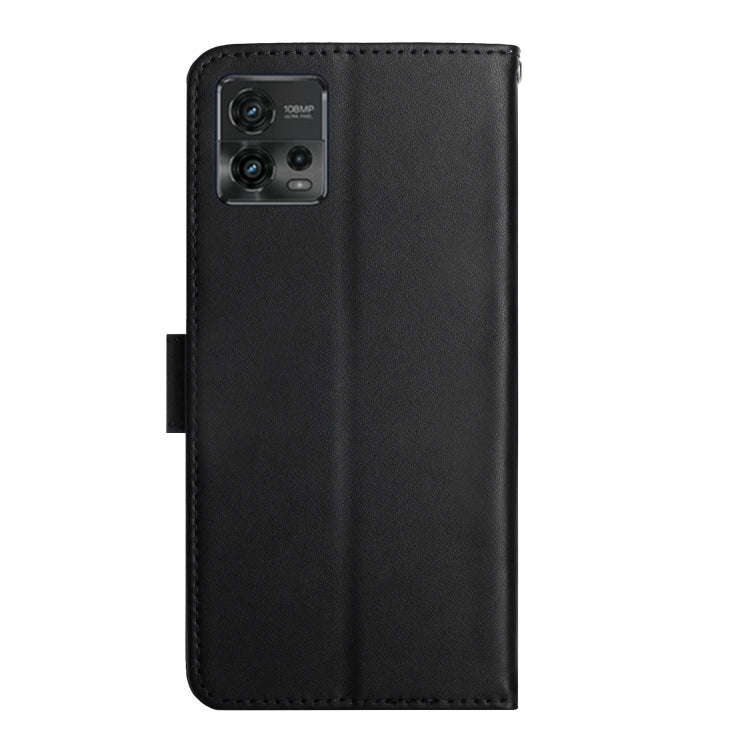 For Motorola Moto G72 4G Genuine Leather Fingerprint-proof Flip Phone Case(Black)