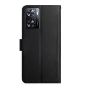 For OnePlus Nord N300 Genuine Leather Fingerprint-proof Flip Phone Case(Black)