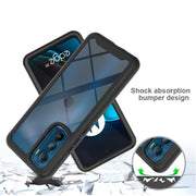 For Motorola Moto Edge 30 Starry Sky Full Body Hybrid Shockproof Phone Case(Black)