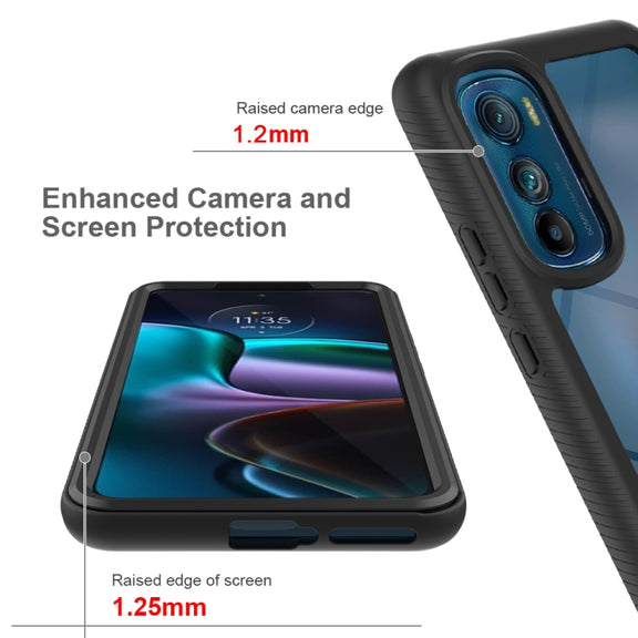 For Motorola Moto Edge 30 Starry Sky Full Body Hybrid Shockproof Phone Case(Black)