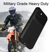 For iPhone 14 LOVE MEI Metal Shockproof Life Water-resistant Dustproof Phone Case(Silver)
