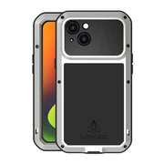 For iPhone 14 Plus LOVE MEI Metal Shockproof Life Water-resistant Dustproof Phone Case(Silver)