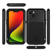 For iPhone 14 Plus LOVE MEI Metal Shockproof Life Water-resistant Dustproof Phone Case(Black)