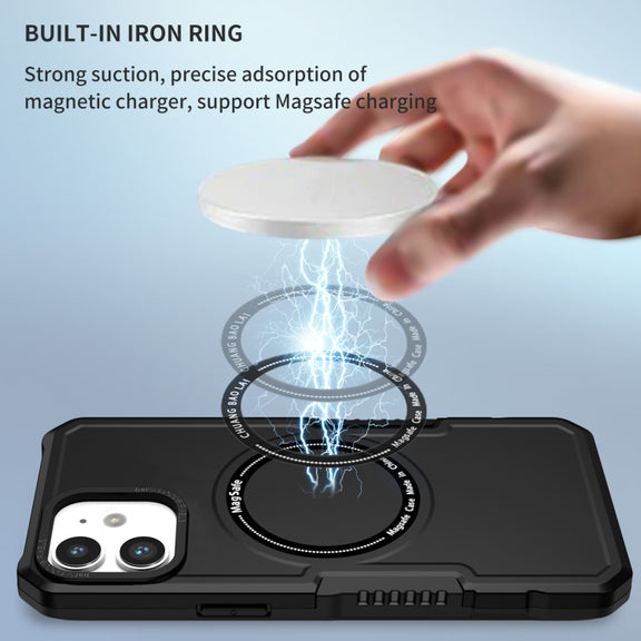 For iPhone 11 MagSafe Shockproof Armor Phone Case(Black)