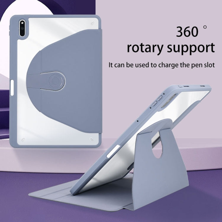 For Huawei MatePad 10.4 Acrylic 360 Degree Rotation Holder Tablet Leather Case(Grey)