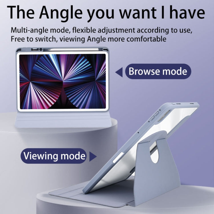 For Huawei MatePad 10.4 Acrylic 360 Degree Rotation Holder Tablet Leather Case(White Ice)