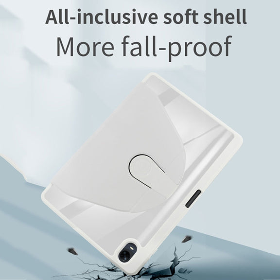 For OPPO Pad 11 2022 Acrylic 360 Degree Rotation Holder Tablet Leather Case(Grey)