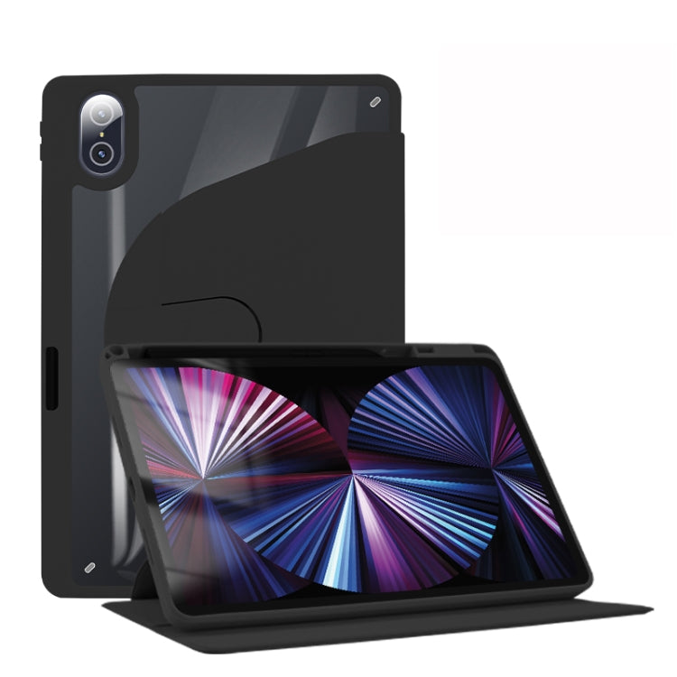 For Honor Tablet V7 Pro Acrylic 360 Degree Rotation Holder Tablet Leather Case(Black)