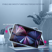 For Honor Tablet V7 Pro Acrylic 360 Degree Rotation Holder Tablet Leather Case(Baby Pink)