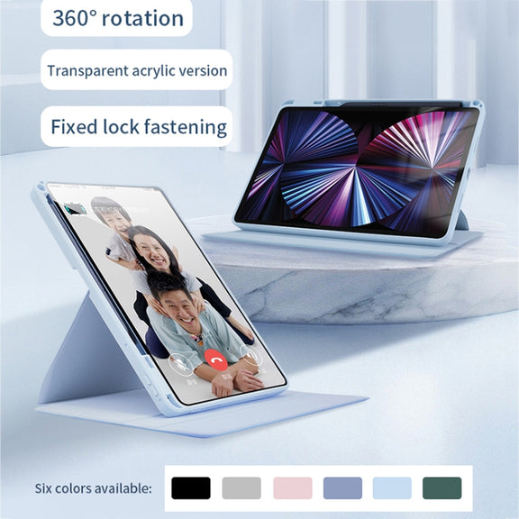 For Honor Tablet V7 Pro Acrylic 360 Degree Rotation Holder Tablet Leather Case(Purple)