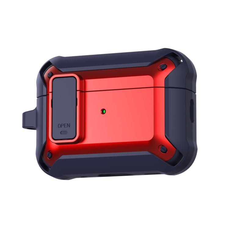For AirPods Pro 2 Bumblebee Wireless Earphones Silicone Case with Switch & Lanyard Hole(Blue Red)