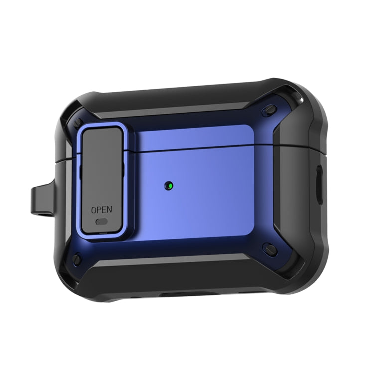 For AirPods Pro 2 Bumblebee Wireless Earphones Silicone Case with Switch & Lanyard Hole(Black Blue)