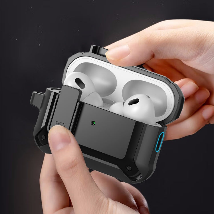 For AirPods Pro 2 Bumblebee Wireless Earphones Silicone Case with Switch & Lanyard Hole(Black)