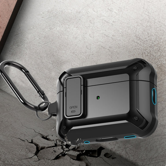 For AirPods Pro 2 Bumblebee Wireless Earphones Silicone Case with Switch & Lanyard Hole(Red Black)