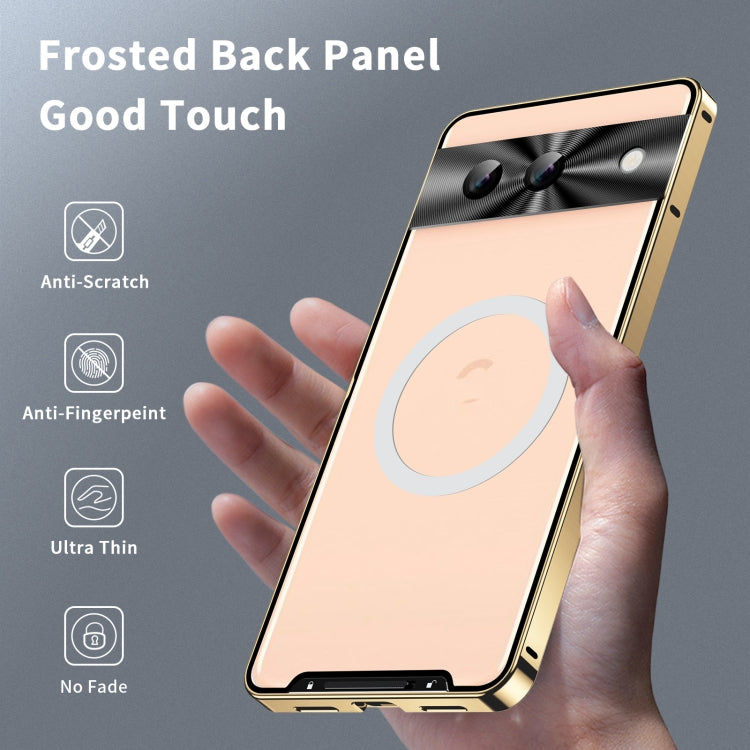 For Google Pixel 8a MagSafe Magnetic Frosted Metal Phone Case(Gold)