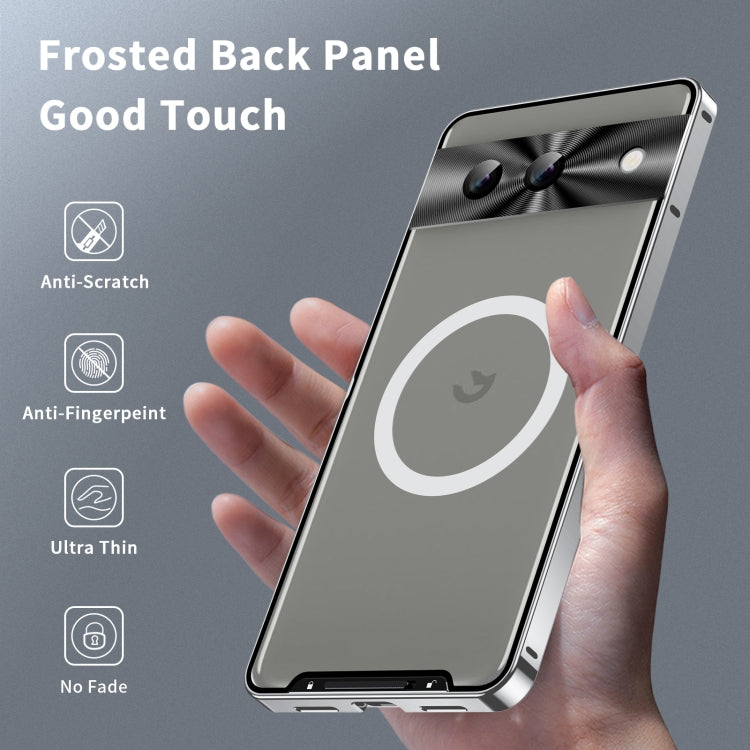 For Google Pixel 8a MagSafe Magnetic Frosted Metal Phone Case(Silver)