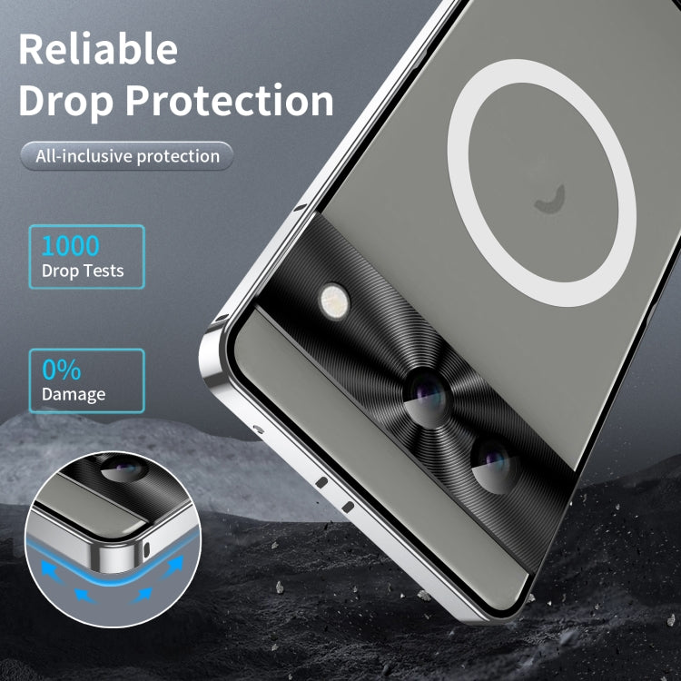 For Google Pixel 8a MagSafe Magnetic Frosted Metal Phone Case(Silver)