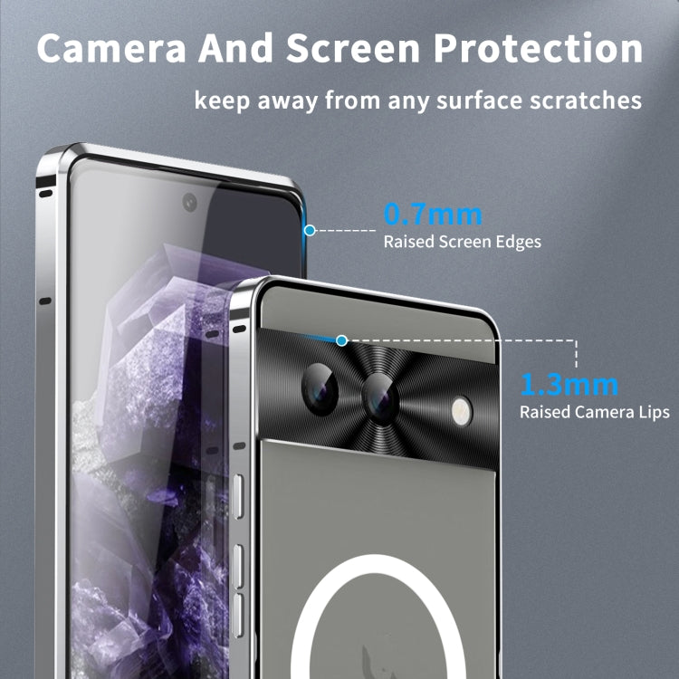 For Google Pixel 8a MagSafe Magnetic Frosted Metal Phone Case(Silver)