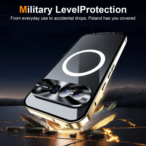 For Google Pixel 9 Pro XL MagSafe Magnetic Frosted Metal Phone Case(Gold)