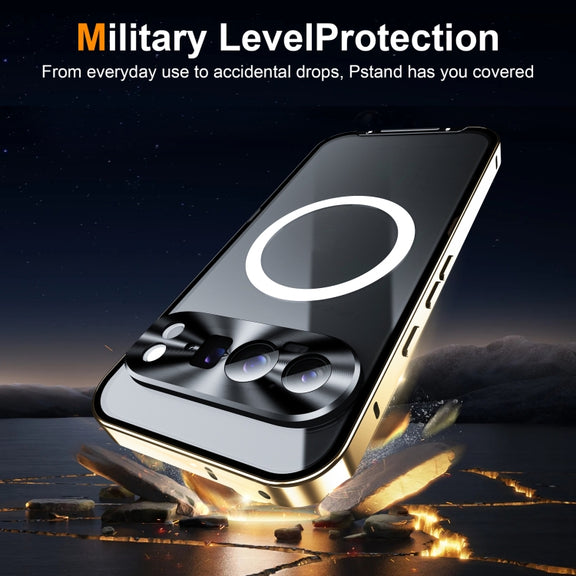 For Google Pixel 9 Pro MagSafe Magnetic Frosted Metal Phone Case(Gold)