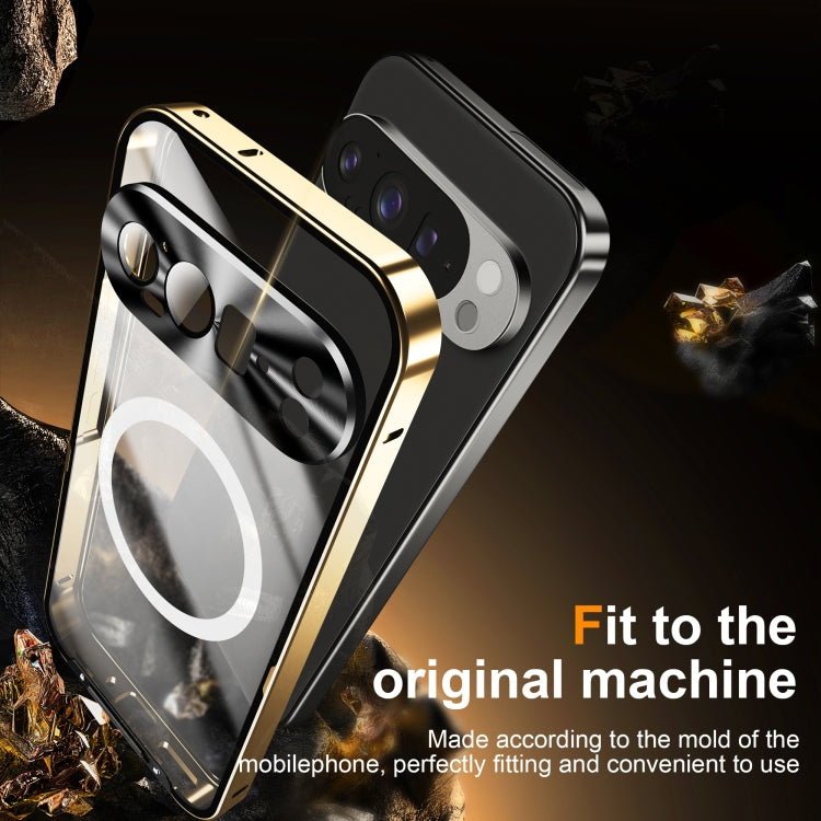 For Google Pixel 9 Pro MagSafe Magnetic Frosted Metal Phone Case(Gold)