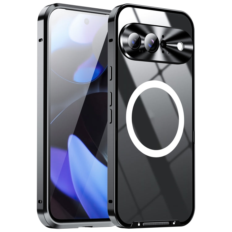 For Google Pixel 9 MagSafe Magnetic Frosted Metal Phone Case(Black)
