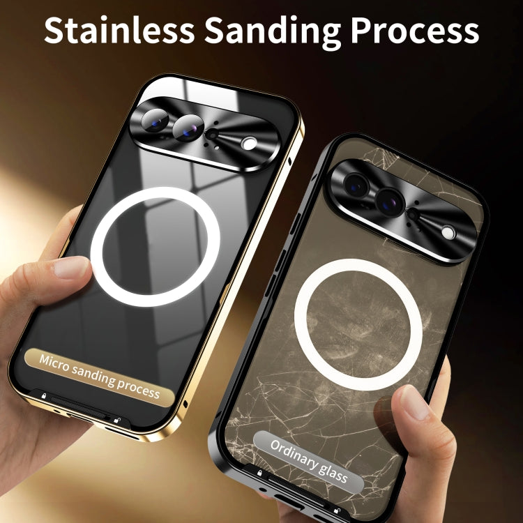 For Google Pixel 9 MagSafe Magnetic Frosted Metal Phone Case(Gold)