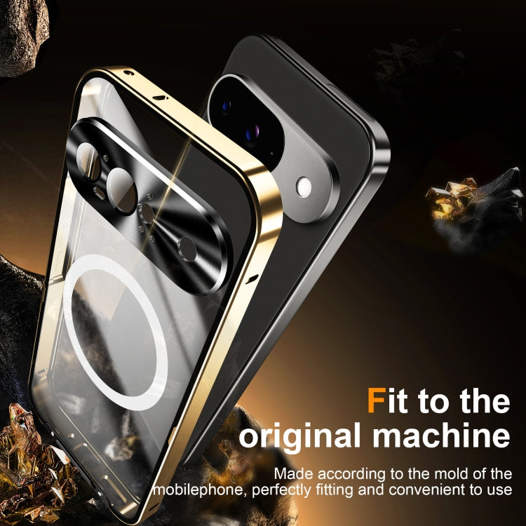 For Google Pixel 9 MagSafe Magnetic Frosted Metal Phone Case(Gold)
