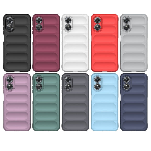 For OPPO A17 4G Global Magic Shield TPU + Flannel Phone Case(White)