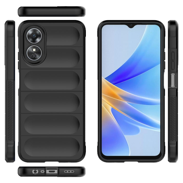 For OPPO A17 4G Global Magic Shield TPU + Flannel Phone Case(White)