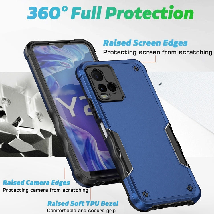 For vivo Y21 / Y21s / Y33 Non-slip Shockproof Armor Phone Case(Black)