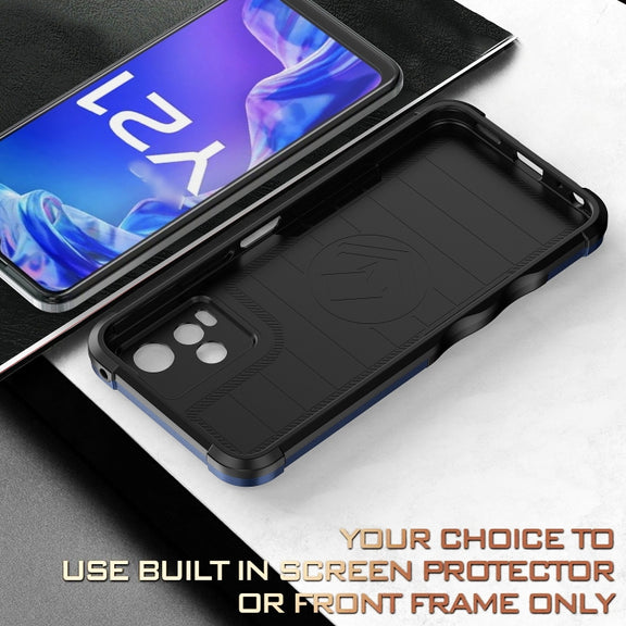 For vivo Y21 / Y21s / Y33 Non-slip Shockproof Armor Phone Case(Black)