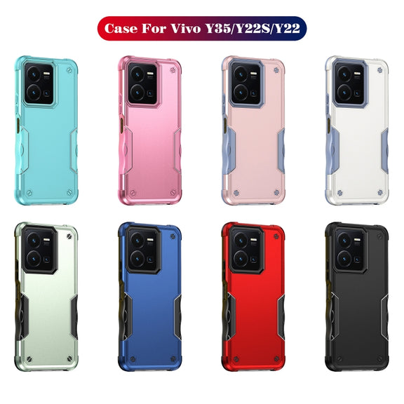For vivo Y35 / Y22s / Y22 Non-slip Shockproof Armor Phone Case(Black)