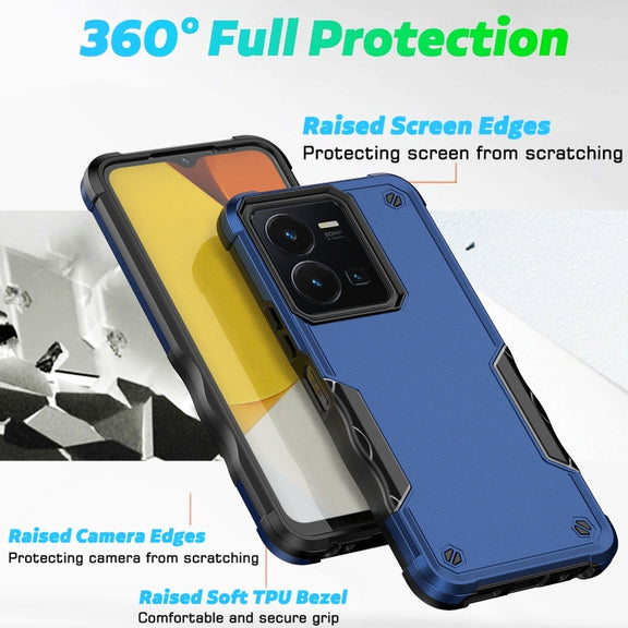 For vivo Y35 / Y22s / Y22 Non-slip Shockproof Armor Phone Case(Black)