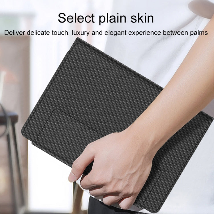 For Samsung Galaxy Z Fold3 5G Magnetic Folding Bluetooth Keyboard Leather Case(Carbon Fiber)