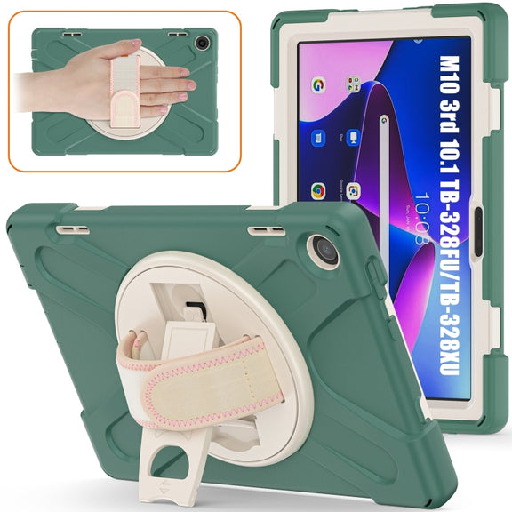 For Lenovo Tab M10 10.1 3rd Gen Silicone + PC Protective Tablet Case(Emerald)