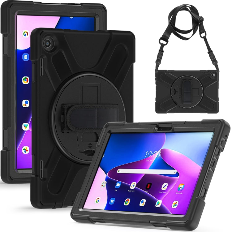 For Lenovo Tab M10 10.1 3rd Gen Silicone + PC Protective Tablet Case(Black)