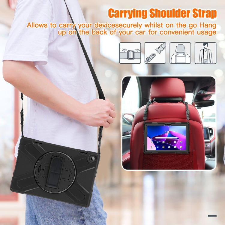 For Lenovo Tab M10 10.1 3rd Gen Silicone + PC Protective Tablet Case(Black)