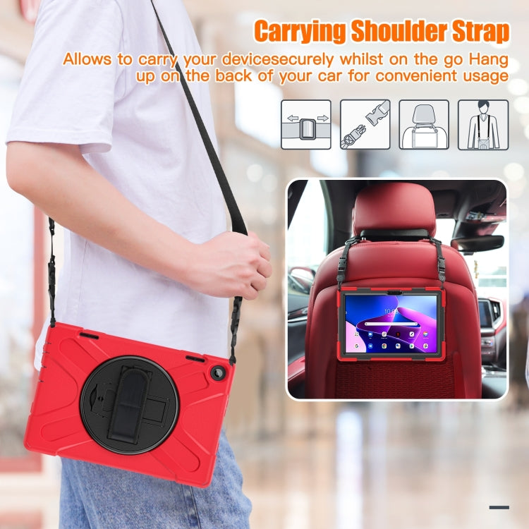 For Lenovo Tab M10 10.1 3rd Gen Silicone + PC Protective Tablet Case(Red)