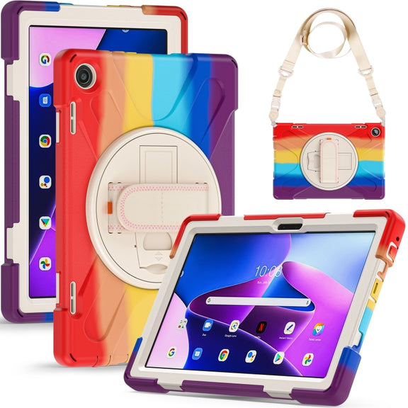 For Lenovo Tab M10 10.1 3rd Gen Silicone + PC Protective Tablet Case(Colorful Red)