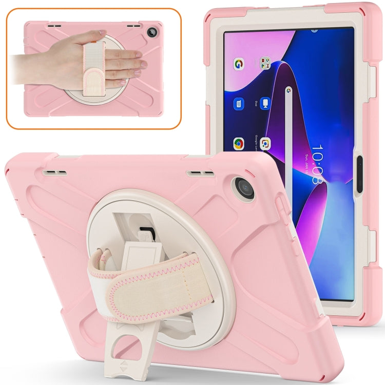 For Lenovo Tab M10 10.1 3rd Gen Silicone + PC Protective Tablet Case(Cherry Blossom Pink)
