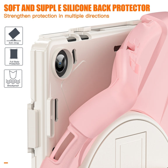 For Lenovo Tab M10 10.1 3rd Gen Silicone + PC Protective Tablet Case(Cherry Blossom Pink)