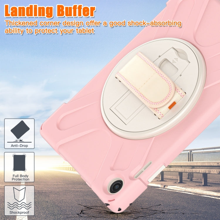 For Lenovo Tab M10 10.1 3rd Gen Silicone + PC Protective Tablet Case(Cherry Blossom Pink)