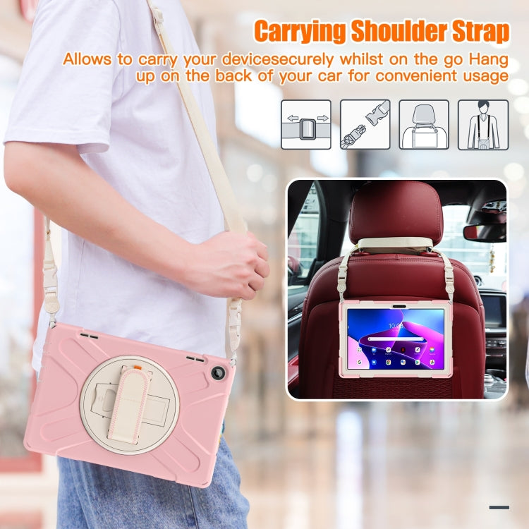For Lenovo Tab M10 10.1 3rd Gen Silicone + PC Protective Tablet Case(Cherry Blossom Pink)