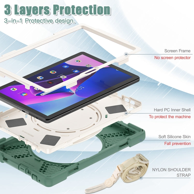 For Lenovo Tab M10 10.1 3rd Gen Silicone + PC Protective Tablet Case(Emerald)